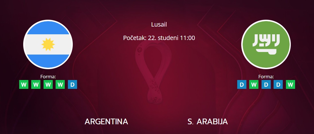 Tipovi za Argentina vs. Saudijska Arabija, 22. studeni 2022., Svjetsko prvenstvo
