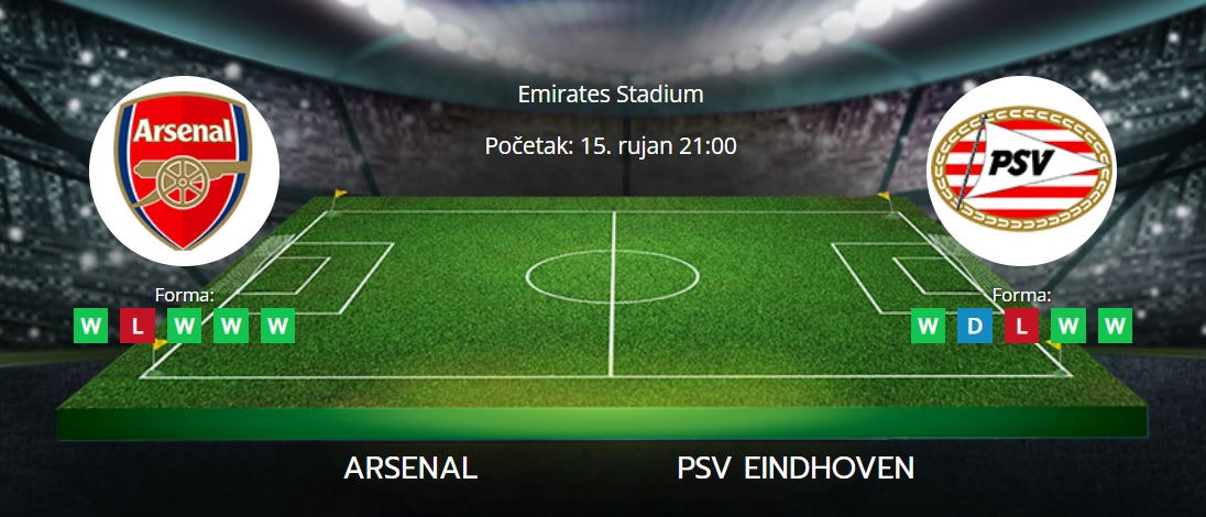 Tipovi za Arsenal vs. PSV Eindhoven, 15. rujan 2022., Europska liga