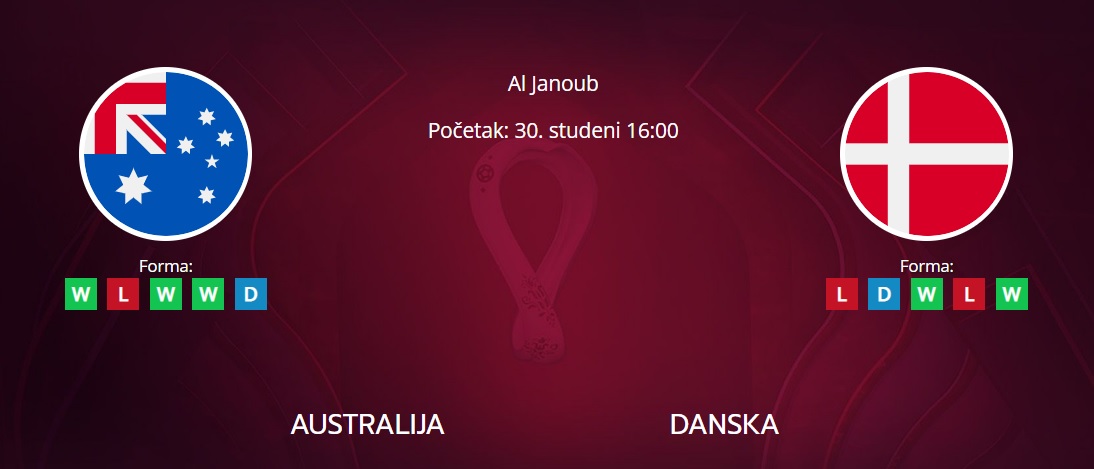 Tipovi za Australija vs. Danska, 30. studeni 2022., Svjetsko prvenstvo