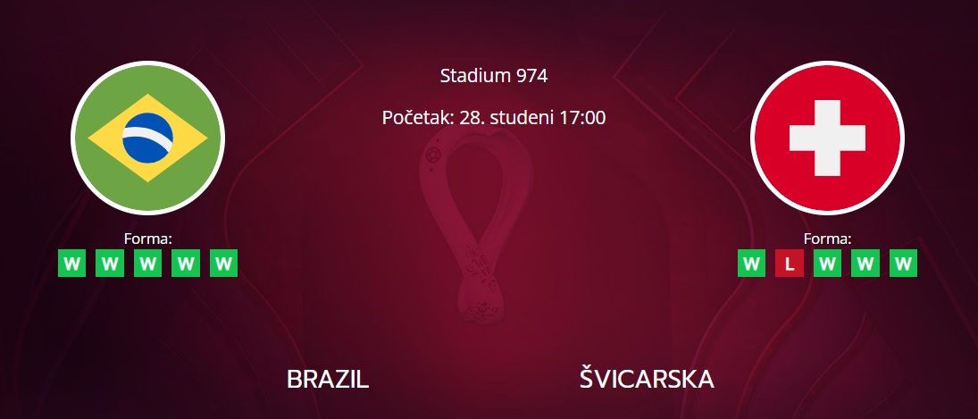 Tipovi za Brazil vs. Švicarska, 28. studeni 2022., Svjetsko prvenstvo