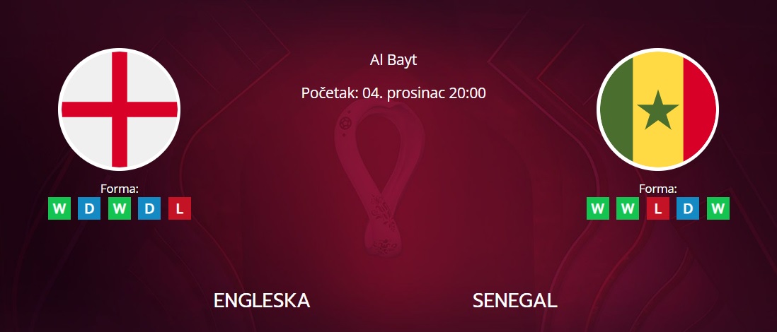 Tipovi za Engleska vs. Senegal, 4. prosinac 2022., Svjetsko prvenstvo