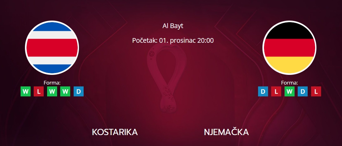 Kostarika vs. Njemačka, 1. prosinac 2022., Svjetsko prvenstvo