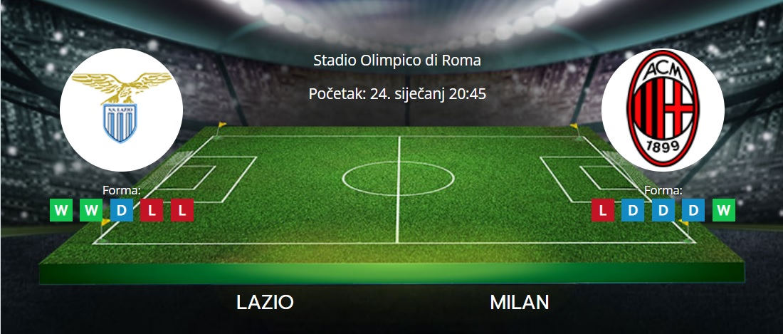 Tipovi za Lazio vs. Milan, 24. siječanj 2023., Serie A