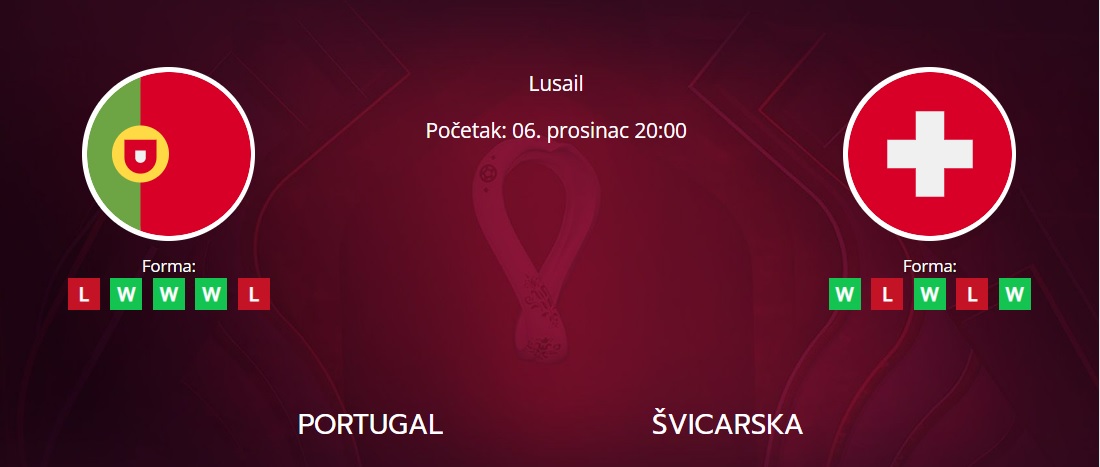 Tipovi za Portugal vs. Švicarska. 6. prosinac 2022., Svjetsko prvenstvo