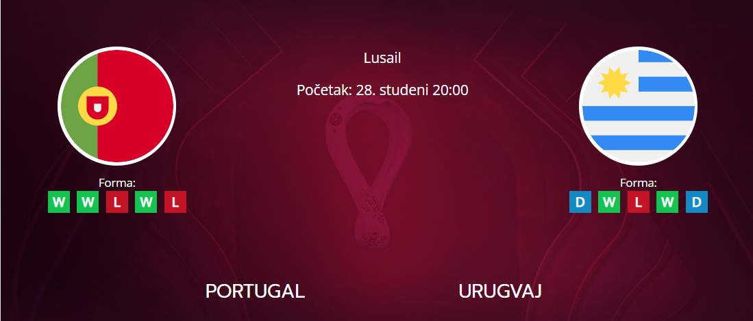 Tipovi za Portugal vs. Urugvaj, 28. studeni 2022., Svjetsko prvenstvo