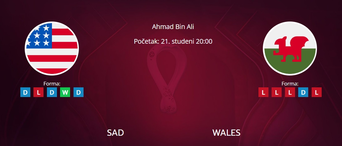 Tipovi za SAD vs. Wales, 21. studeni 2022., Svjetsko prvenstvo