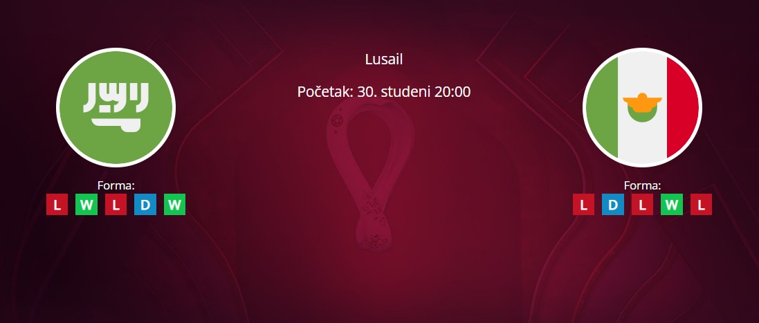 Tipovi za Saudijska Arabija vs. Meksiko, 30. studeni 2022., Svjetsko prvenstvo