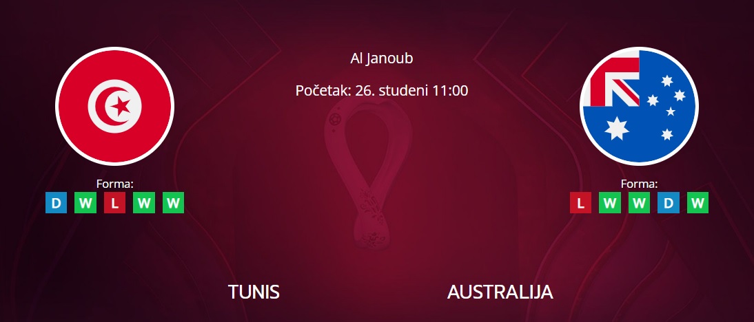 Tunis vs. Australija, 26. studeni 2022., Svjetsko prvenstvo