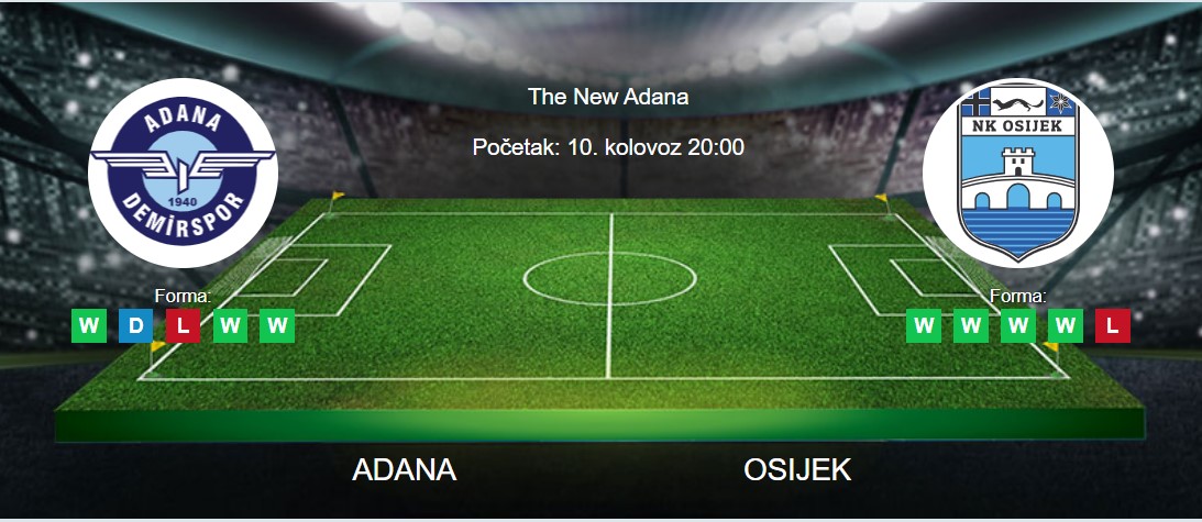 Tipovi za Adana Demirspor vs. Osijek, 10. kolovoz 2023., Europska konferencijska liga