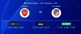 Tipovi za Arsenal vs. Atletico, 21. listopada 2025., Liga prvaka