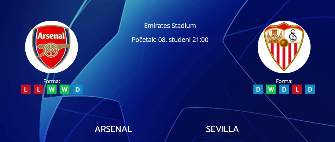 Tipovi za Arsenal vs. Sevilla, 8. studeni 2023., Liga prvaka