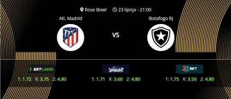 Tipovi za Atletico vs. Botafogo, 23. lipanj 2025., Fifin klupski SP