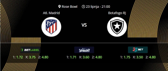 Tipovi za Atletico vs. Botafogo, 23. lipanj 2025., Fifin klupski SP