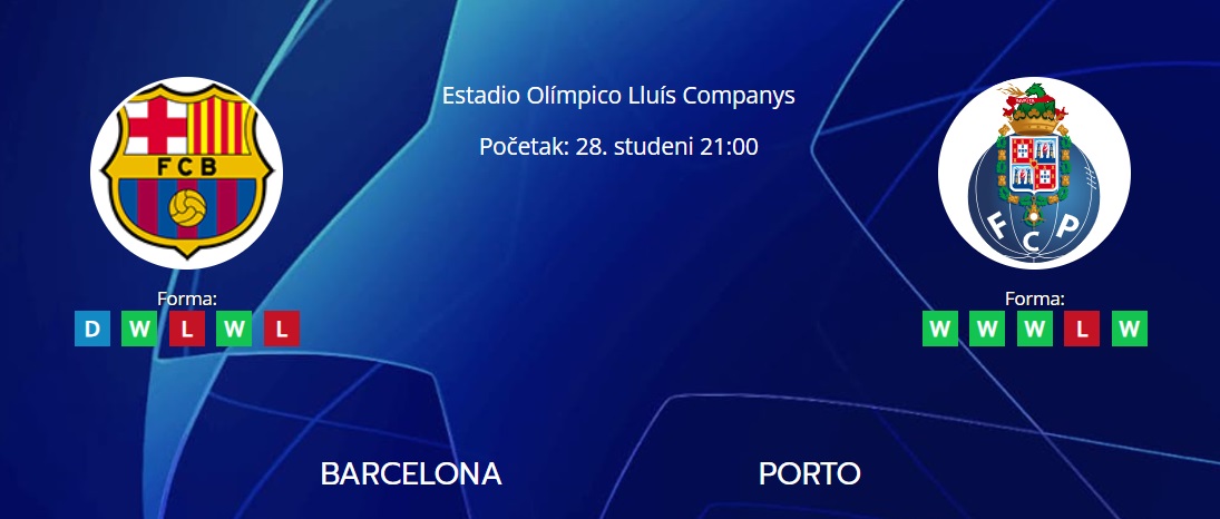 Tipovi za Barcelona vs. Porto, 28. studeni 2023., Liga prvaka