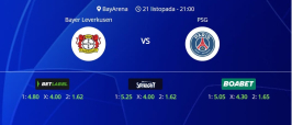 Tipovi za Bayer vs. PSG, 21. listopada 2025., Liga prvaka