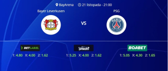 Tipovi za Bayer vs. PSG, 21. listopada 2025., Liga prvaka