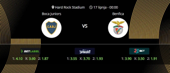 Tipovi za Boca Juniors vs. Benfica, 17. lipanj 2025., Fifin klupski SP