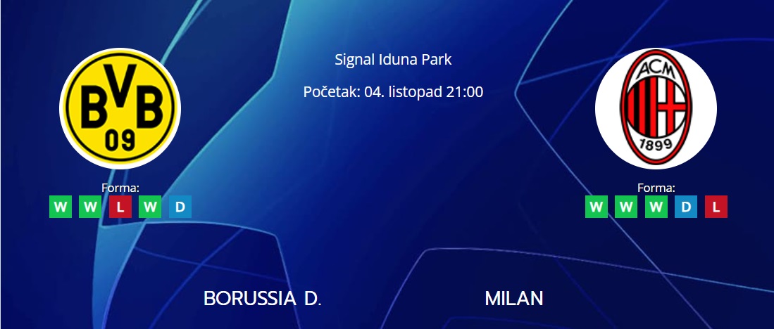 Tipovi za Borussia Dortmund vs. Milan, 4. listopad 2023., Liga prvaka