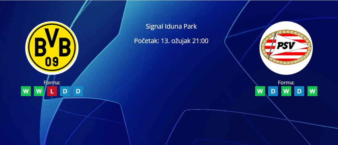 Tipovi za Borussia Dortmund vs. PSV, 13. ožujak 2024., Liga prvaka