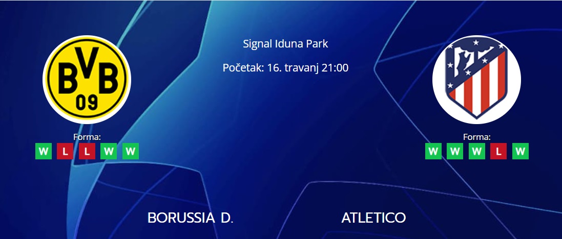 Tipovi za Borussia vs. Atletico, 16. travanj 2024., Liga prvaka