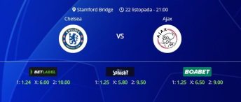 Tipovi za Chelsea vs. Ajax, 22. listopada 2025., Liga prvaka