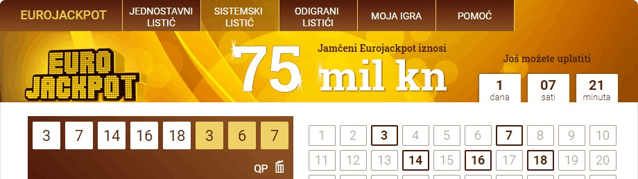 Sistemsko klađenje na EuroJackpot