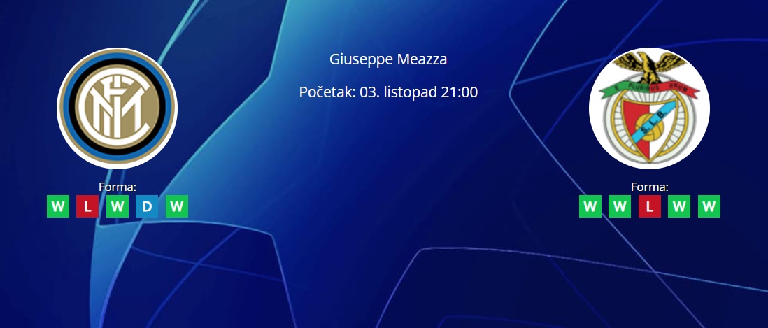 Inter vs. Benfica, 3. listopad 2023., Liga prvaka