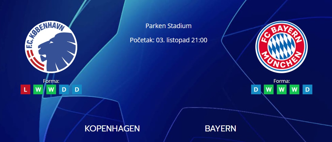 Kopenhagen vs. Bayern, 3. listopad 2023., Liga prvaka
