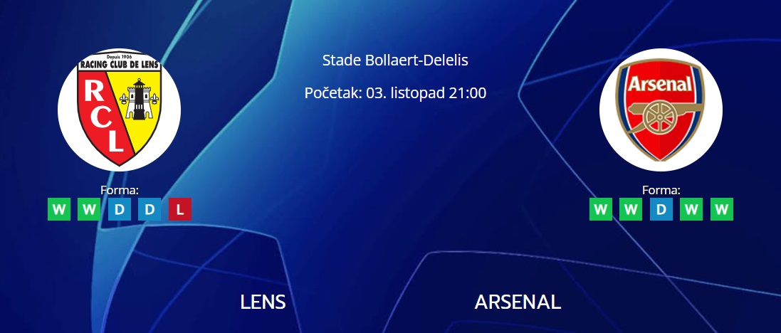 Tipovi za Lens vs. Arsenal, 3. listopad 2023., Liga prvaka