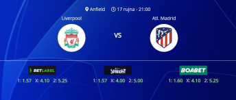 Tipovi za Liverpool vs. Atletico, 17. rujna 2025., Liga prvaka