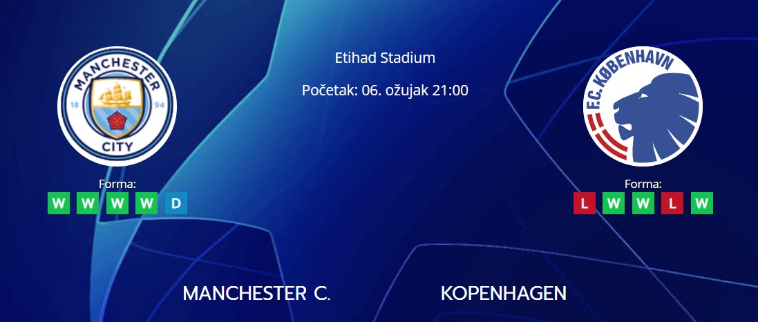 Tipovi za Manchester City vs. Kopenhagen, 6. ožujak 2024., Liga prvaka