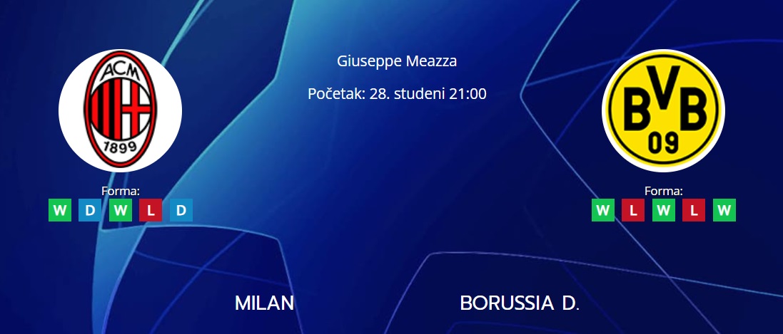 Tipovi za Milan vs. Borussia Dortmund, 28. studeni 2023., Liga prvaka