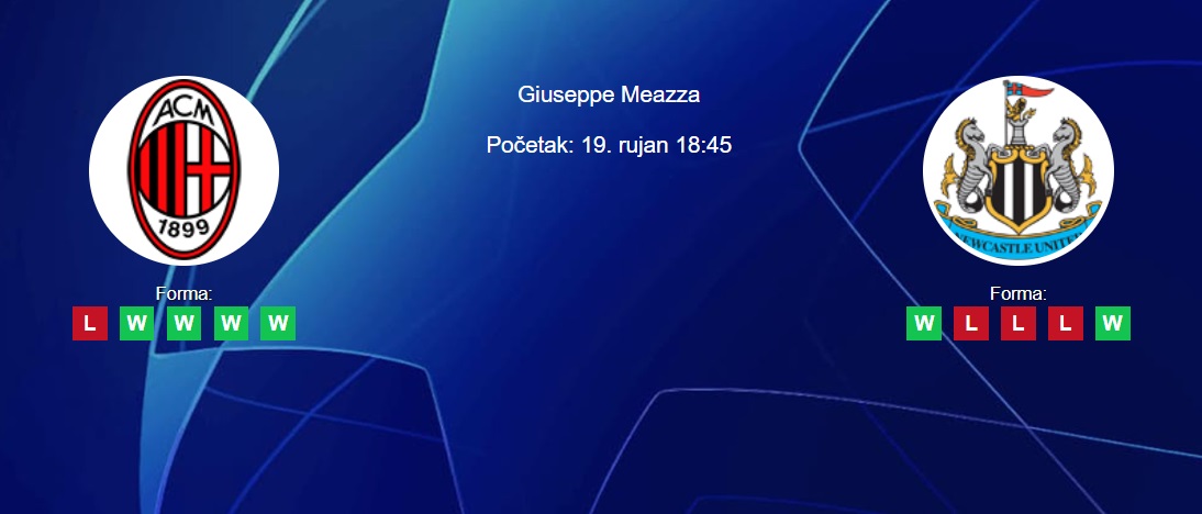 Tipovi za Milan vs. Newcastle, 19. rujan 2023., Liga prvaka