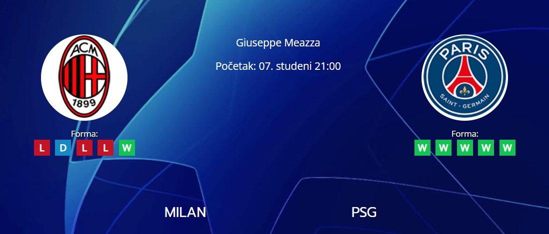Tipovi za Milan vs. PSG, 7. studeni 2023., Liga prvaka