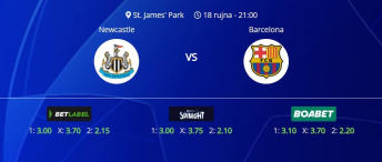 Tipovi za Newcastle vs. Barcelona, 18. rujna 2025., Liga prvaka