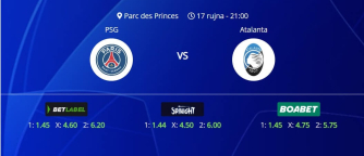 Tipovi za PSG vs. Atalanta, 17. rujna 2025., Liga prvaka