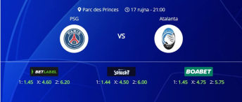 Tipovi za PSG vs. Atalanta, 17. rujna 2025., Liga prvaka