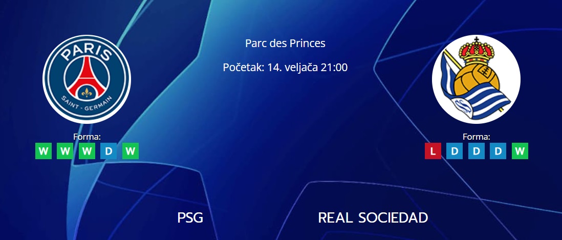 Tipovi za PSG vs. Real Sociedad, 14. veljače 2024., Liga prvaka