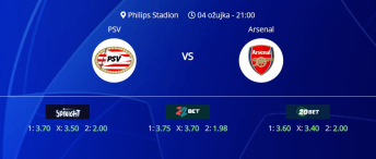 Tipovi za PSV vs. Arsenal, 4. ožujak 2025., Liga prvaka