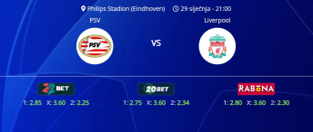 Tipovi za PSV vs. Liverpool, 29. siječanj 2025., Liga prvaka