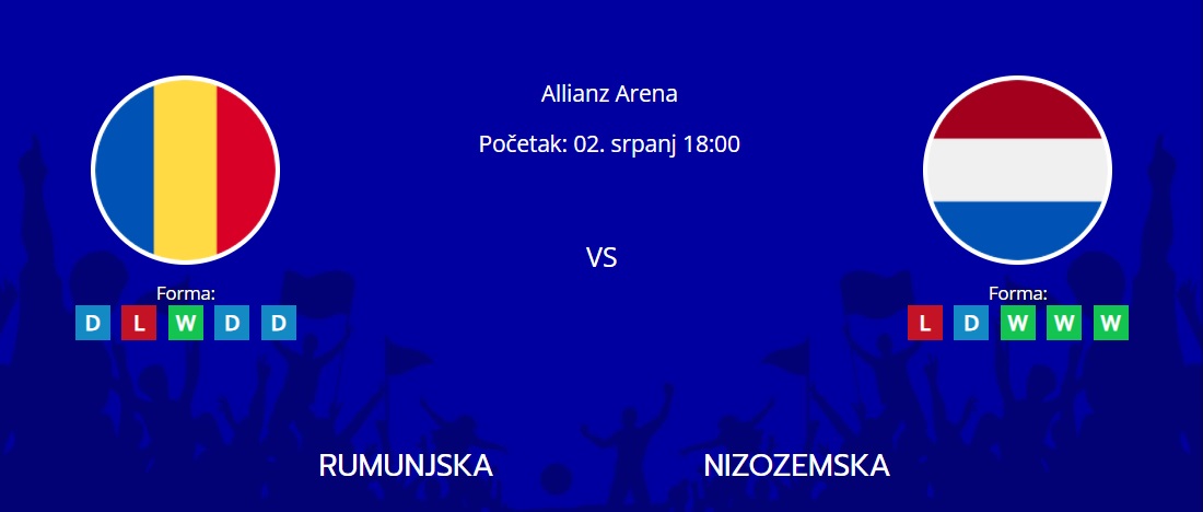Tipovi za Rumunjska vs. Nizozemska, 2. srpanj 2024., Euro 2024